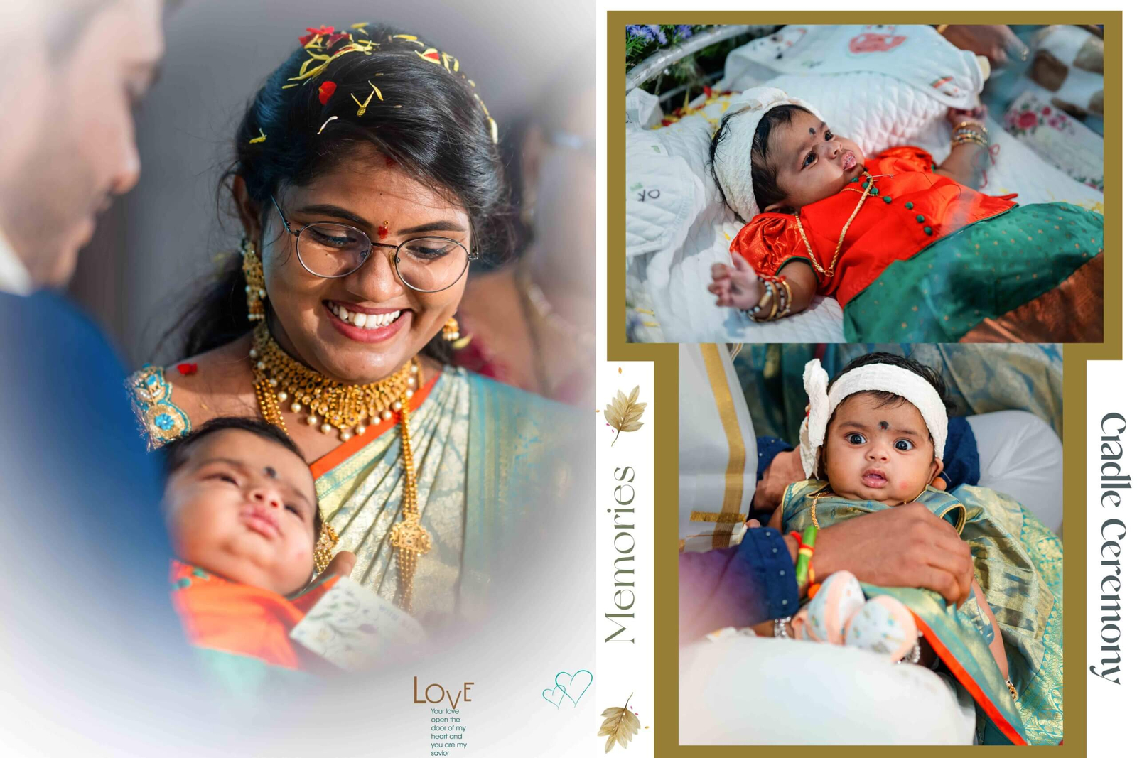 Mother lovingly holding her baby during the cradle ceremony, sharing an intimate and emotional moment filled with warmth and tradition.